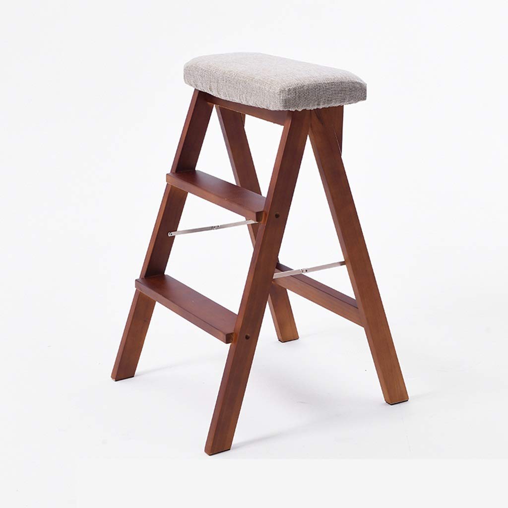 Tabouret d'escalier pour salle d'espace intérieure, escabeau en bois stable et pliable