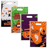 60 Pcs Halloween Treat Bags, Halloweens Candy Gift Bagss, Trick or Treat Candy Bagss, Halloween Candy Wrapping Bags, for Kids Halloweens Party Birthday Supplies