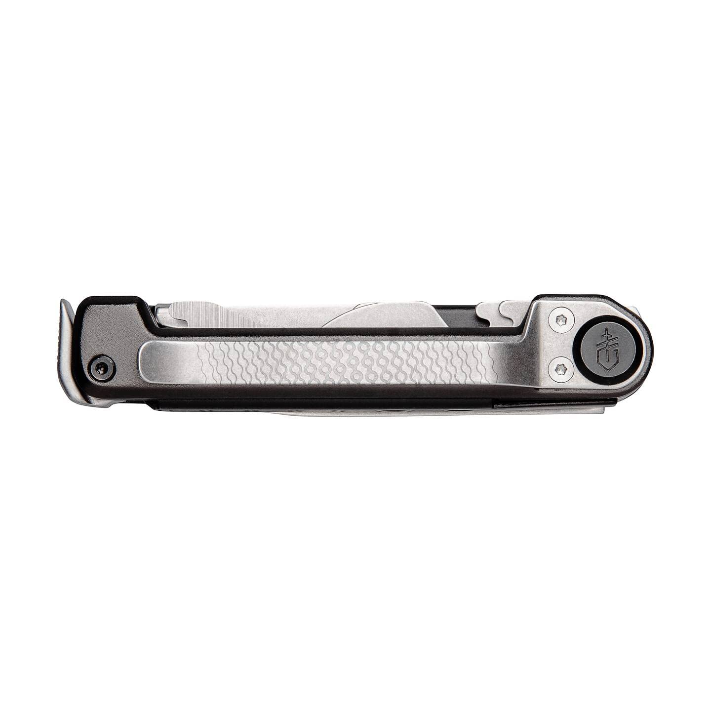 Gerber Navaja de bolsillo con 7 funciones, Multiherramienta con hoja lisa, Con tijeras y sierra, ArmBar Scout, Gris/Plata, Acero inoxidable/Aluminio, 1064399