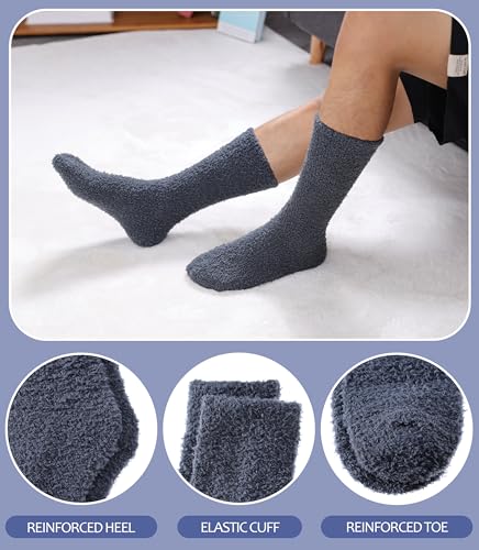 Image of MQELONG Fuzzy Socks for Men & Women Cozy Fluffy Winter Warm Slipper Socks