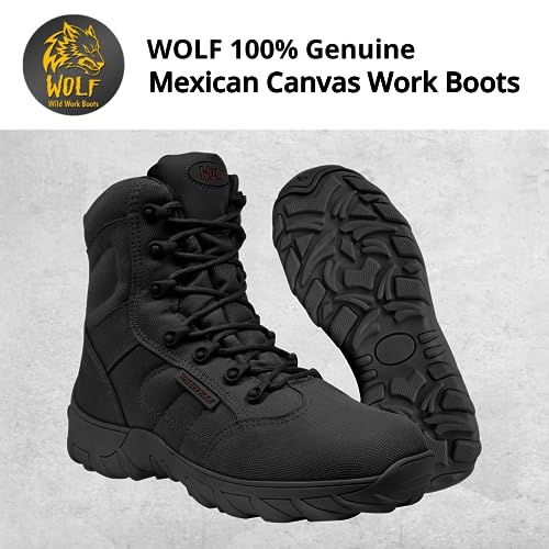 Wolf Work Boot | Insulated Waterproof Canvas | Oil Resistant | Non-Slip Rubber Sole | Padded Ergonomic Collar2