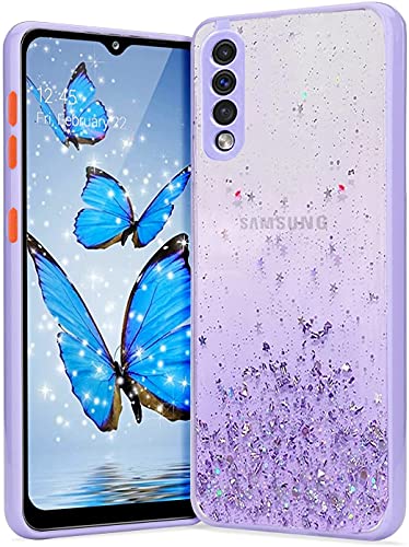 Image of VONZEE Case Compatible with Samsung Galaxy A50 /A50s /A30s, Non Moving Glitter Cover for Girls & Women Soft TPU Shockproof Anti Scratch Drop Protection Cover (Purple)