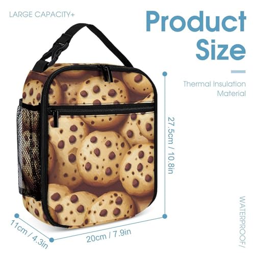 Chocolate-Cookies Backpack Shoulder Bags Lunch Bag Pencil Case Box 3 Set Daypack Cute4