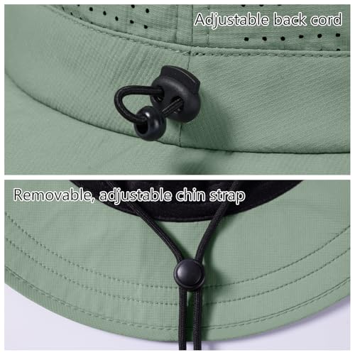 Image of UPF 50+ Bucket Sun Hat with Laser Perforated Mesh Cooling Adjustable Breathable Lightweight for Outdoor Men Women