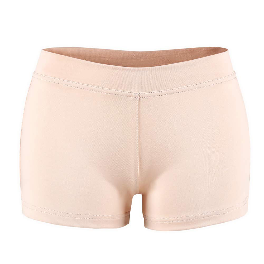 SUPRNOWA Pantalones cortos de baile de elastano y elastano de talla baja para niñas y mujeres