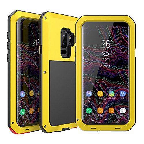 Galaxy S9 Plus Case, Amever Water Resistant Aluminum Metal Alloy Bumper Frame [ Shockproof Dropproof Dirtyproof ] Anti Shake Outdoor Sports Protective Back Cover Case for Samsung Galaxy S9 Plus