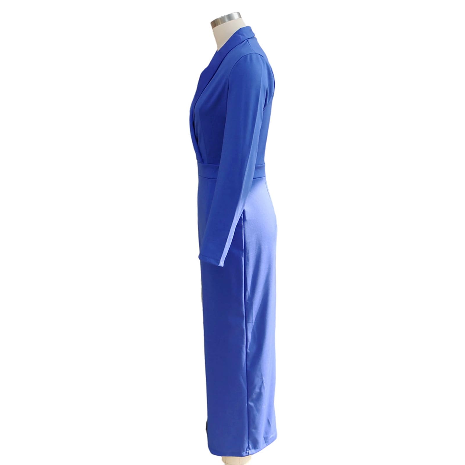 Vestido midi ajustado para mujer, diseño de solapa con cuello en V, mangas 3/4. Vestido de tubo ajustado con detalle de abertura, elegante y versátil para oficina, negocios, trabajo formal
