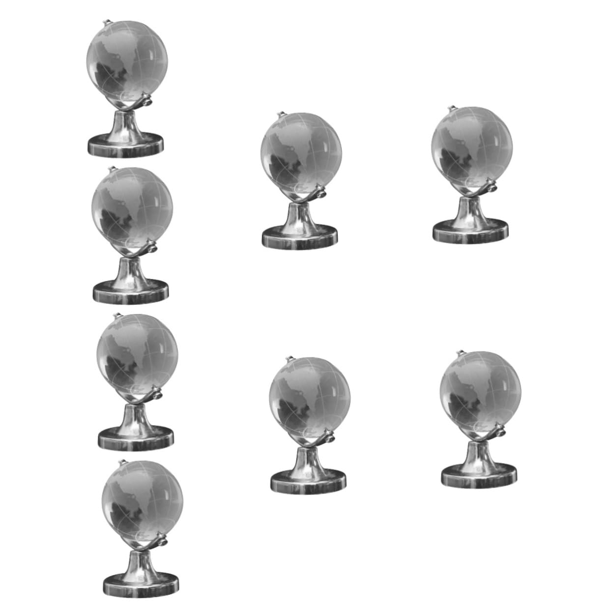 Accessoire bureau élégant ABOOFAN : 8 globes miniatures en cristal à offrir