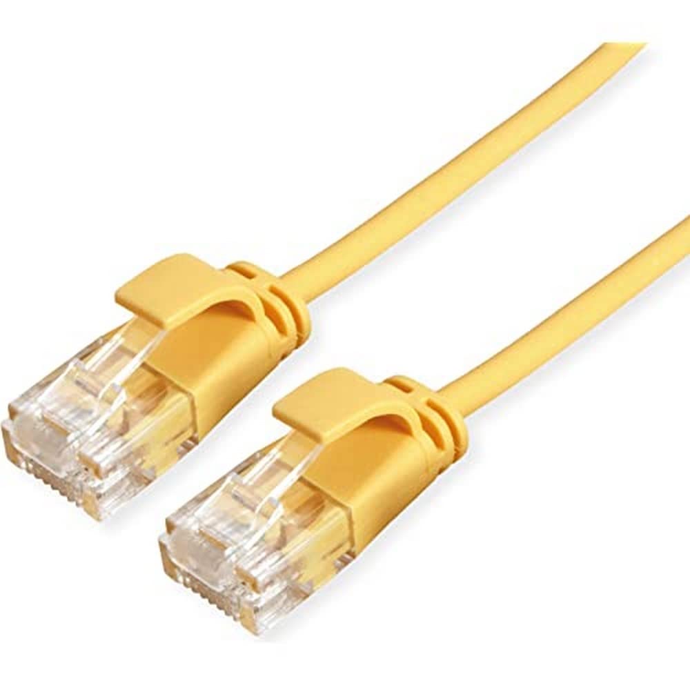 ROLINE 21.15.3921 RJ45 Network Cable, Patch Cable CAT 6a U/UTP 0.30 m Yellow
