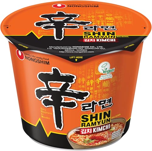 Nong Shim Instantnudeln Kimchi Ramyun Big Bowl Koreanische Ramen Suppe - schnelle Zubereitung 1er Pack à 112g