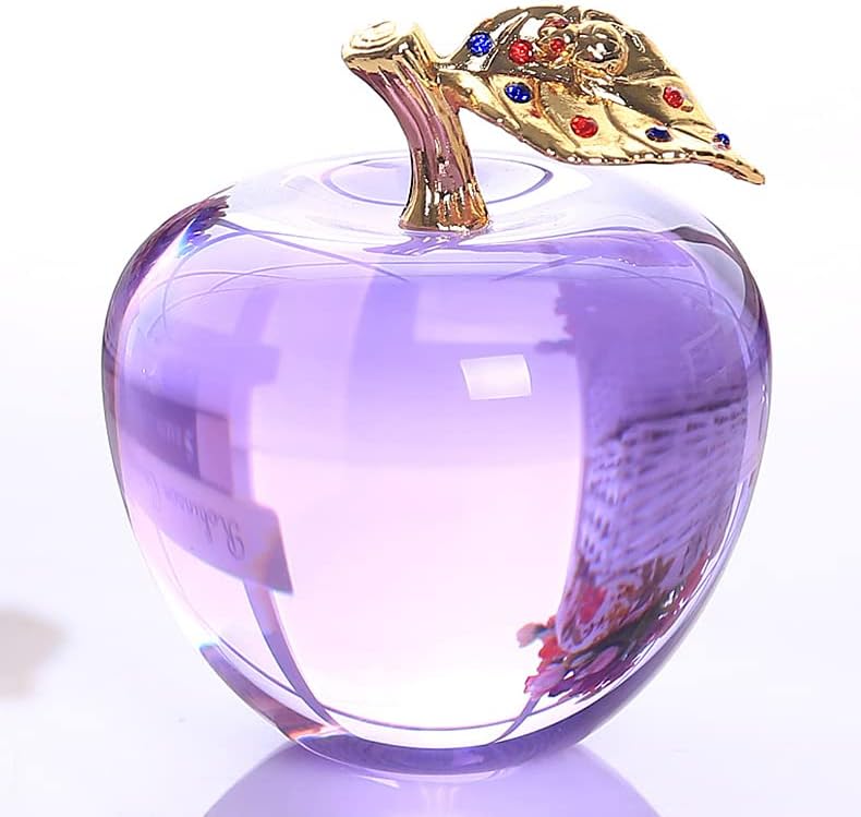 Crystal Ornament Purple Fruits Glass Fruit Figurine Handmade Art Gift for Christmas Birthday Ornament