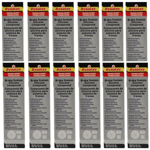 Image of Dynatex Brake System Silicone Compound 5.3 oz Tube - Pure Silicone, No Petroleum, -40F to 500F, Protects Rubber, Moisture Resistant (12-Pack)