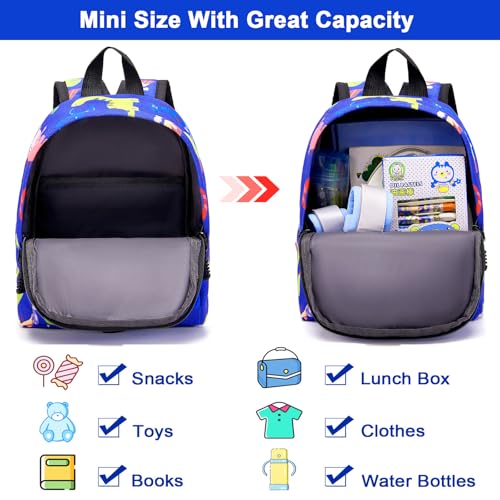 Accmor AC4665-BLUE Toddler Harness Backpack Leash, Baby Dinosaur Backpacks With Anti Lost Wrist Link, Cute Mini Child Harnesses Leashes thumb #2