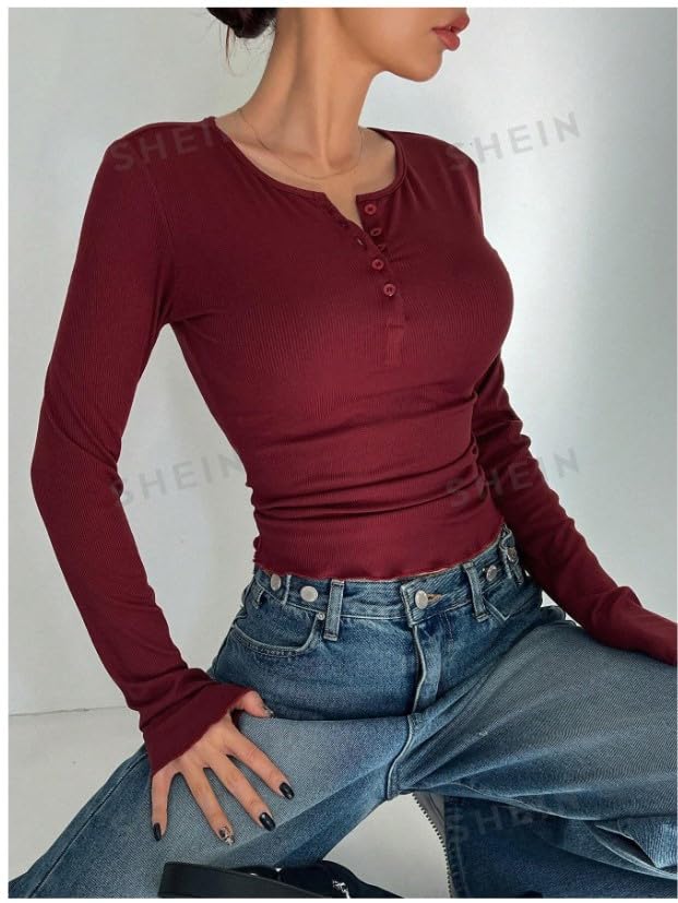 Image of JC JUMMY COUTUREWomen's Quarter Button Full Sleeve Shirt - Stylish & Versatile Tops PP