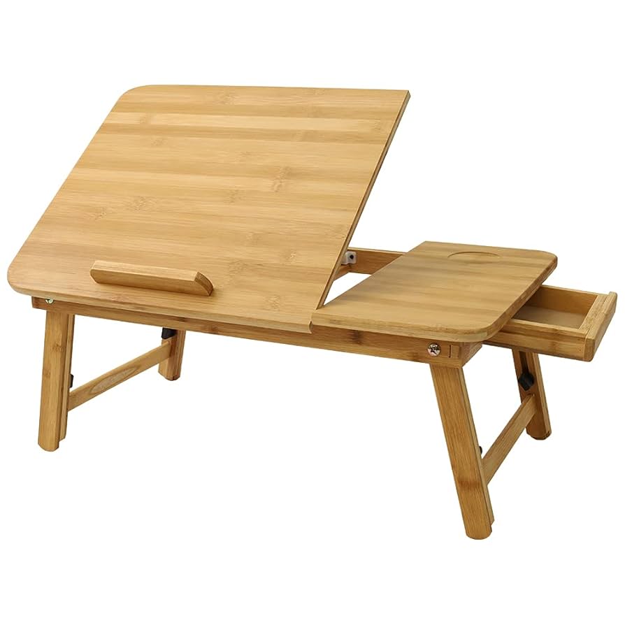 ノートパソコンデスク バンブー折りたたみテーブル ローテーブル55