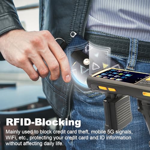 Image of Minimalist RFID Wallet with Lanyard, Multi-functional ID Case with 2 Zipper Pockets and Key Chain for Men and Women, Tactical Badge Pouch Cards Holder, Coin Purse for Travel Sports - Two-Tone