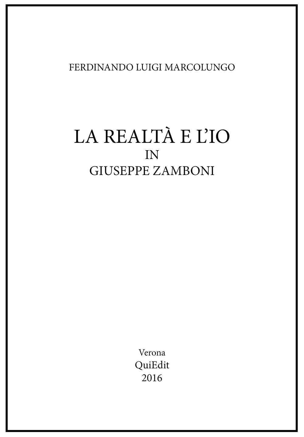 La Realtà E L'io In Giuseppe Zamboni - 4