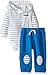 Calvin Klein Baby Boys' Striped Hooded Bodysuit with Pants Set, Blue, 12 Months