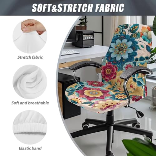 Xoenoiee funda elástica para silla de computadora diseño bohemio mandala 7