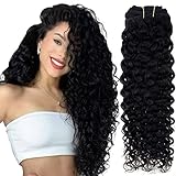 Hetto Clip in Extensions Schwarz Haar Echthaar Remy Clip in Echthaar locken Extensions Doppelt Tressen Natürliche Welle Haarverlängerungen Extensions Clip Haar 22 Zoll 100G/Pack 7 Stücke