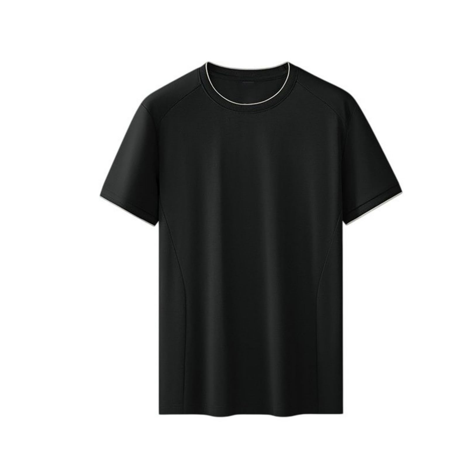 Maglietta da uomo a maniche corte in misto cotone a blocchi di colore a blocchi di colore per allenamento, corsa, abbigliamento all'aperto