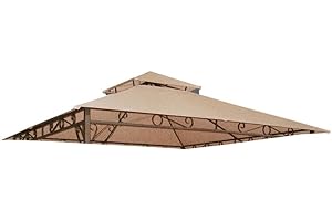 YESCOM 10.6x10.6ft Gazebo Top Canopy Cover for 2 Tier Veranda Frame