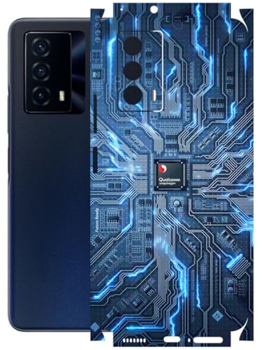 Image of AtOdds - Full Body Back Screen Guard Protector Film - Lamination Wrap Skin Sticker Compatible with IQOO Z5 | Scratchproof Matte Finish (Circuit)