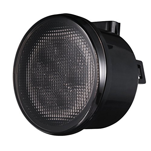 Image of Hooke Road JK Front Turn Signal Lights Indicator Blinker Smoked Amber LED Compatible with Jeep JK Wrangler 2007-2018