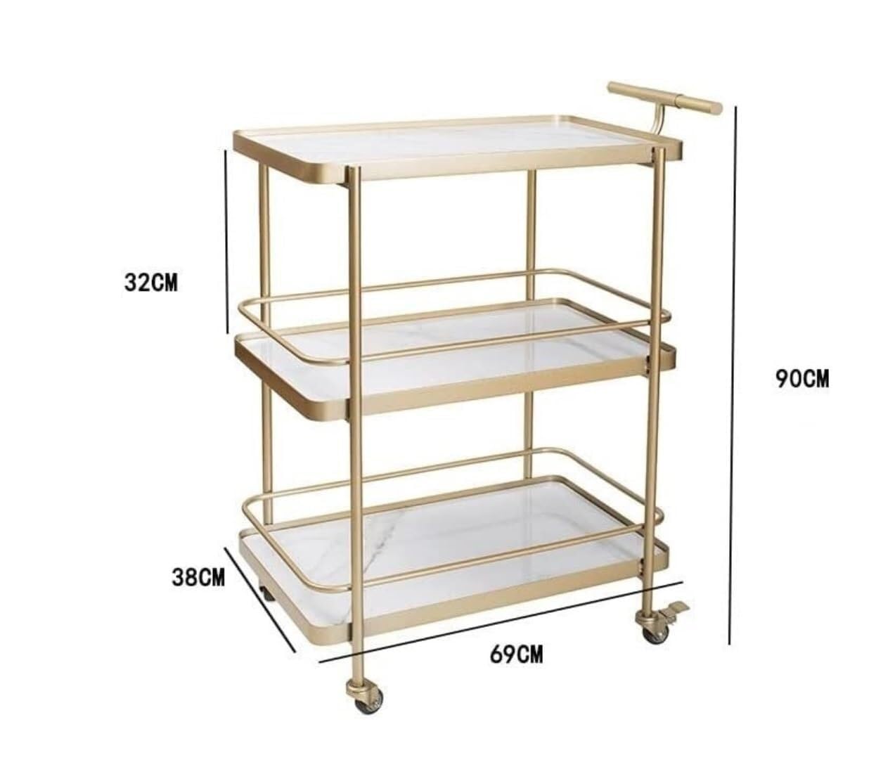 Amazon.co.jp: キッチンワゴン 収納カート トローリー 3段式金属​​製