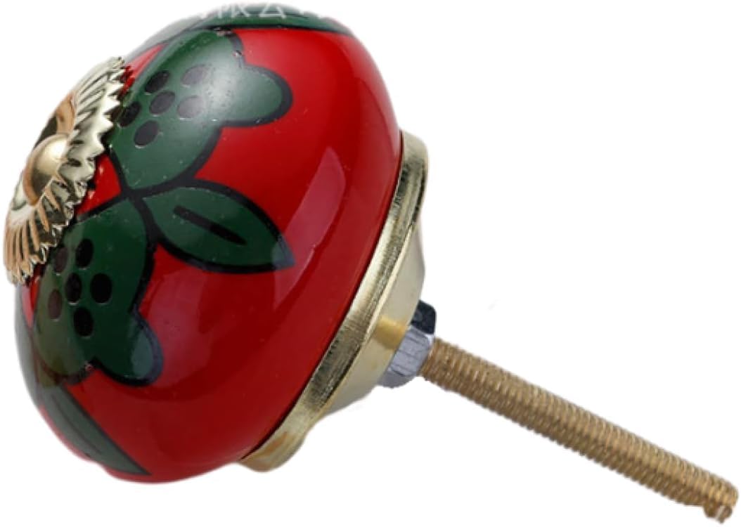 Tnbccxn Tomato Cabinet Handles, Cabinet Handles,Round Ceramic Furniture Knob(Tomato)