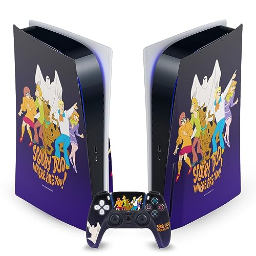 Graphismes vinyle plaque frontale autocollant PS5 Scooby-Doo Head Case Designs, le cadeau de jeu