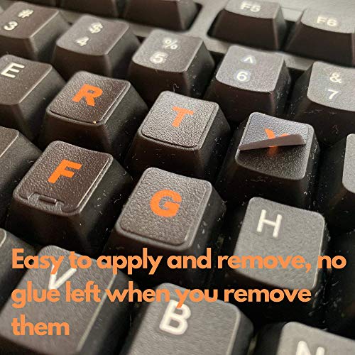 3PCS Pegatinas para Teclados Inglés Impermeables Naranja miniatura 3