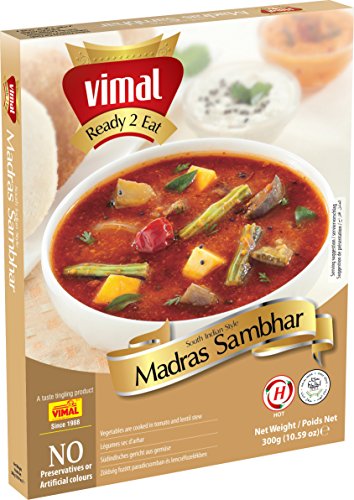 Image of VIMAL Ready to Eat Madras Sambhar Instant Mix Vegetarian with No Added Preservative and Colours - 300g Pack of 2