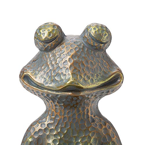 Glitzhome Meditating Pose Yoga Frog Garden Statue, 14.25 Inch Tall, Bronze #TOP3