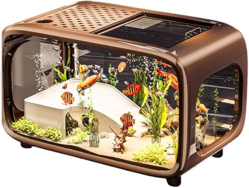 CokBlu 光透過率 98% 大容量省エネ金魚水槽|水換え簡単 耐久性あり 多機能 金魚・メダカ・ベタ・四つ目魚対応 リビング/寝室置き可能 観賞魚水槽?