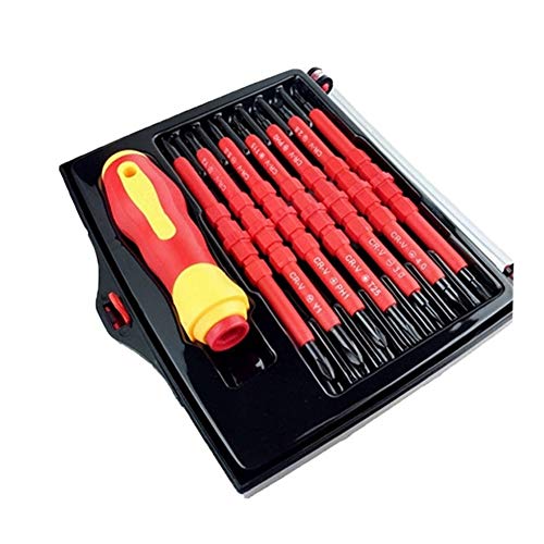 Universal Tools Screwdriver Set Magnetic Parafusadeira 14 in 1 Insulated Handle Precision Screw Driver Hex Torx Bit Multitool Hand Tools (Color : Black)