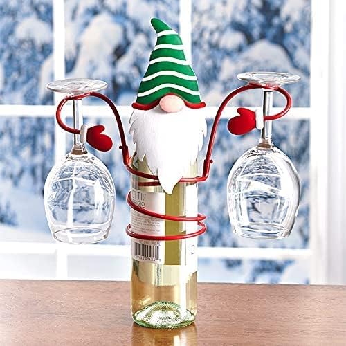 Miniatura 3 de Soporte para copas de vino de Navidad para encimera, metal independiente, adorno único para decoración del hogar y estante de almacenamiento de