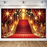 Luxurious Red Carpet Backdrop Hollywood Theme Party Photography Background Wall Banner for Birthday Movie Night Dance Party Decorations 70.8 x 47.2 Inch