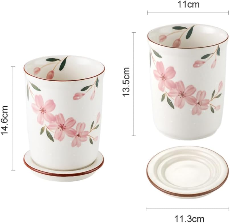 WAIT FLY サクラ磁器キッチン用品ホルダー 底付き 食器収納 オーガナイザー 調理台 キッチンカウンター装飾用