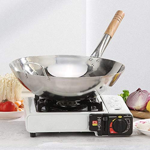 Wok tradicional chino acero inoxidable 34 cm miniatura 4