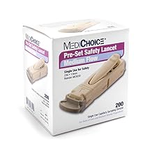 MediChoice Safety Lancet Unistik 3, Blood Sampling, 23 Gauge x 1.8 Millimeter Depth, Gray, MC5030 Box of 200