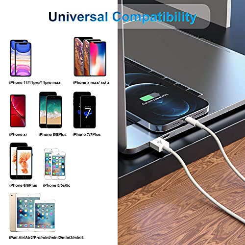 3 Pack Apple Mfi Certified Iphone Charger Cable 6Ft, Apple Lightning To Usb Cable Cord 6 Foot, 2.4A Fast Charging,Apple Phone Long Chargers For Iphone 13/12/11/11Pro/11Max/ X/Xs/Xr/Xs Max/8/7/6 #TOP6