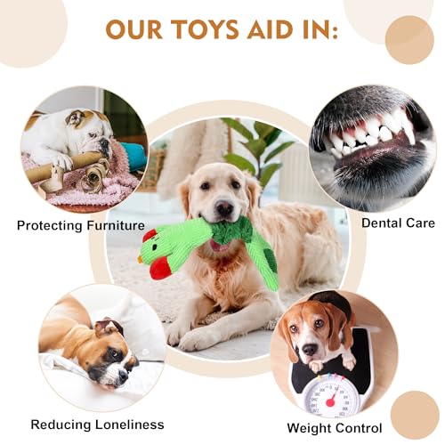 IOKHEIRA Hundespielzeug Unzerstörbar Weihnachten - Robust Quietschend Tau Seil für Große Kleine Hunde - Interaktives Quietschendes Stofftier & Kuscheltier zur Beschäftigung, Zerren für Welpen (Groß)