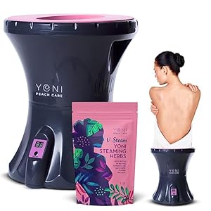 Yoni Peach Care Electric Steaming Seat for Women with Steaming Herbs – Supports Healthy Ph Balance, Menstrual Support, Postpartum Care, Cleanse Vaginal Odor and Dryness – Feminine Care Product