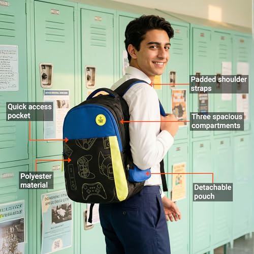 Image of Nasher Miles Polyester Backpack | Ideal for Preschool, Kindergarten, College, School, Office& Travel | Toddler, Girls, Boys, Men, Women