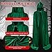 AOOWU Mittelalter Umhang Kapuzenumhang, Herren Damen Halloween Umhang mit Kapuze, Dunkelgrün Umhang, Umhang kostüm Cape Satin Erwachsene, Umhang Kostüm Mantel Halloween Weihnachten Karneval Kostüm