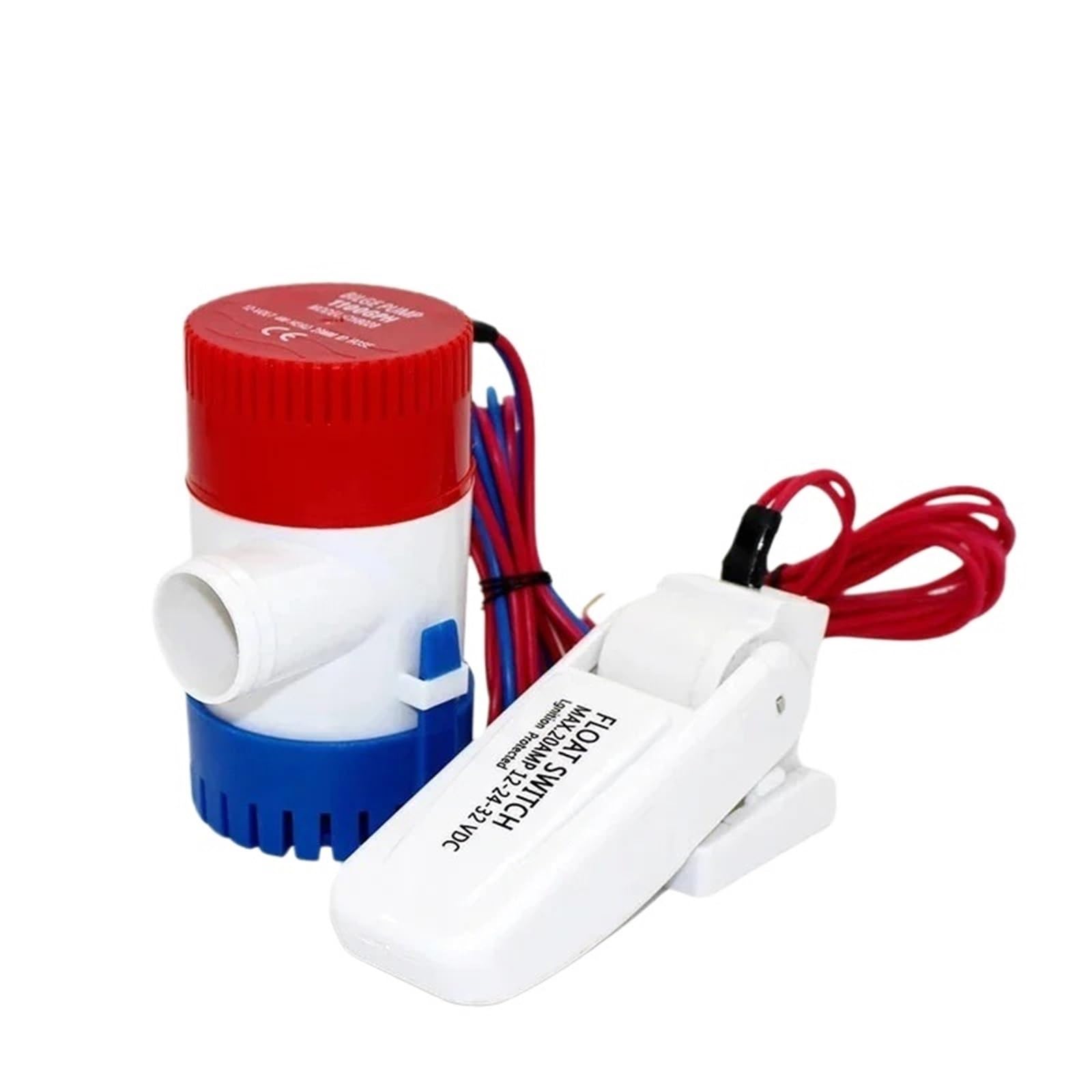 Mini elektryczna pompa zęzowa do łodzi, 12 V, 1100 GPH (750 GPH), z przełącznikiem pływakowym, kompatybilna z kajakami i kajakami. Automatyczna kontrola poziomu wody (24V 750GPH 19mm)