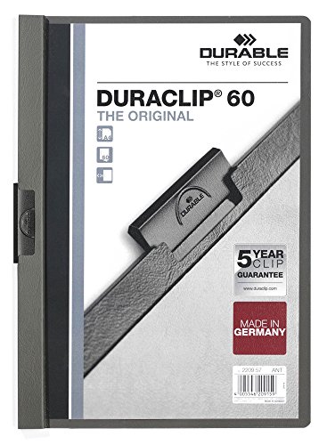 Durable 220957 Duraclip 60, Cartellina con Clip