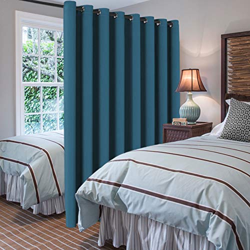 Image of H.VERSAILTEX Blackout Patio Curtains 100 x 84 Inches for Sliding Door Extral Wide Blackout Curtain Panels Thermal Insulated Room Divider - Grommet Top, 7' Tall by 8.5' Wide - Dark Teal