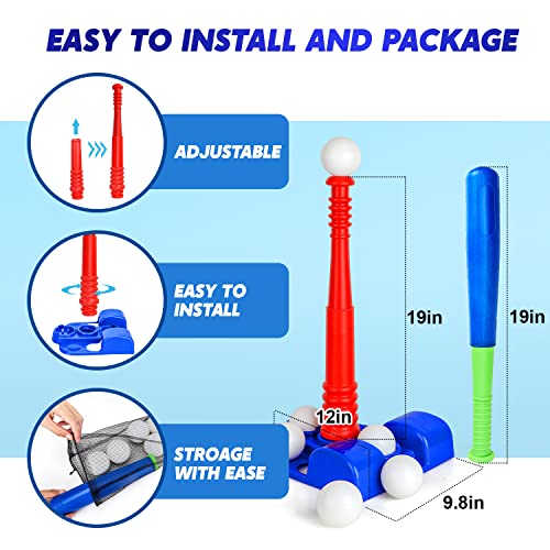 Toy Life - T-Ball Sets For Kids 3-5 - Tee Ball Set - Tball Set For Kids 5-8 - Toddler Baseball Toys Tball T Ball Bat Tee Ball Outdoor Toddler Toys 6 T-Balls And Toddler Glove Toddler Bat #TOP2